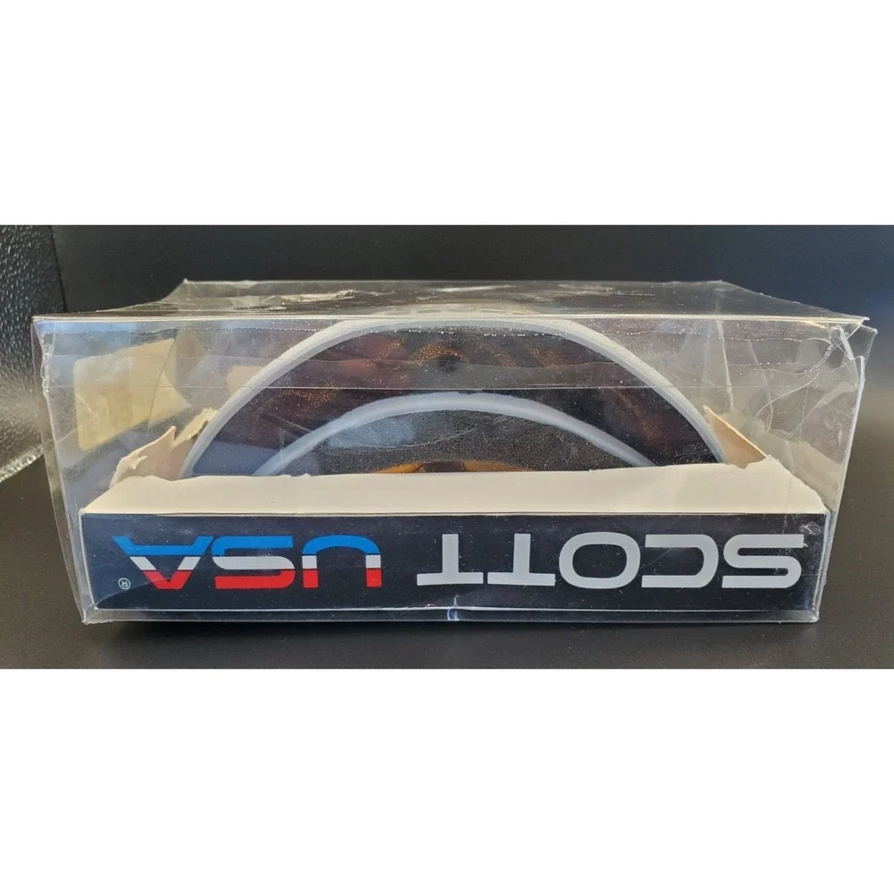 NOS Vintage Scott USA Venturi  Gray Goggles Gray Gold Fringe Original Packaging